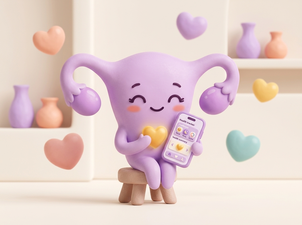 EndoLife - Official mascot using the health companion and symptom tracking app